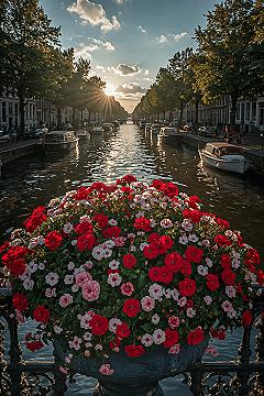 Amsterdam Canals: Romantic Garden Scenery & Floral Beauty