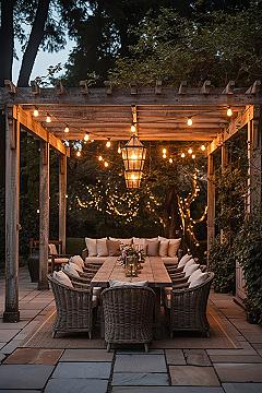 Pergola Dining Oasis: Romantic Sunset Views & Outdoor Entertaining