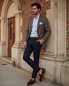 Smart Casual Mens Style: Blazer & Crisp Shirt Sophistication