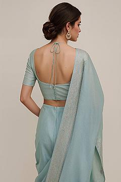 Chic Back Tie Blouse Designs for Party Wear and Wedding Sarees