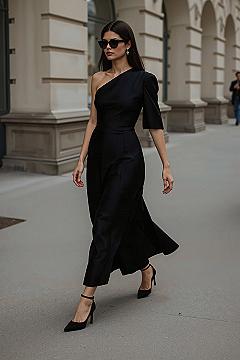 Kendall Jenner’s Black Midi Dress: Iconic Formal Event Style