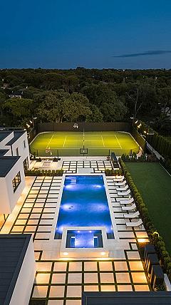 Luxury Backyard Ideas: Pool, Tennis Court & Modern Outdoor Lighting