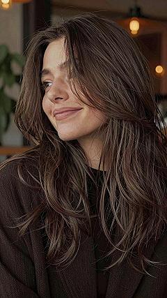 Textured Ends and Medium Long Layers for Brunette Hair