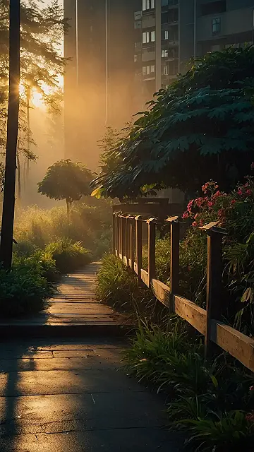 Sunrise Stroll Through the Mist: