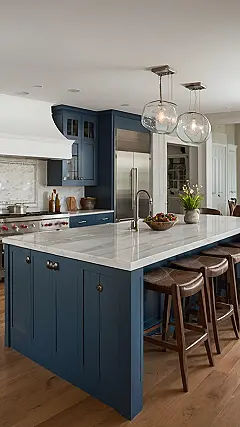 Kitchen Remodel: From Bland to Blue-tiful!