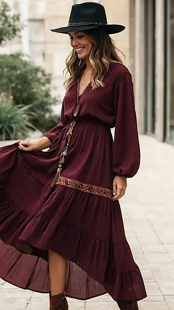 Boho Fall Fashion:  Flowing Like a River of Style