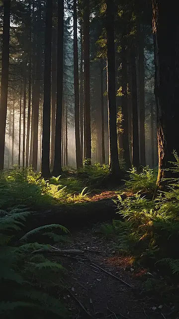 Sunbeams Through the Woods