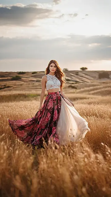 Gilded Glamour: Fields Ablaze