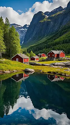 Crimson Roofs, Azure Views