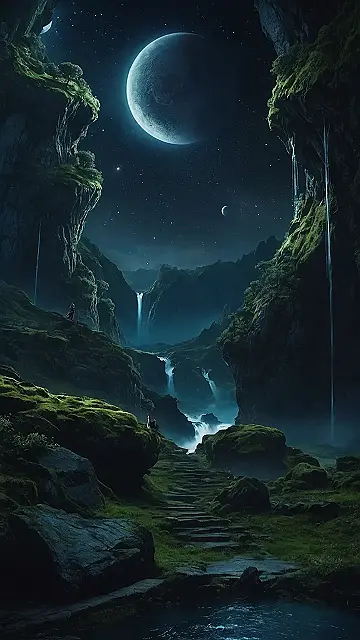 Mystical Moonlit Peaks
