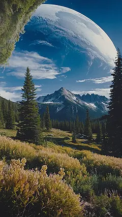 Whimsical Meadows Under a Moonlit Sky