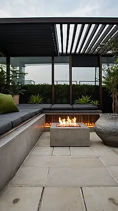 Rooftop Relaxation: Where the Fire is Always Burning