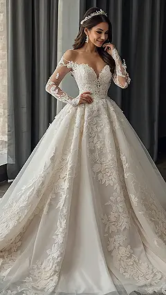 Sleeve-Swathed Nuptials