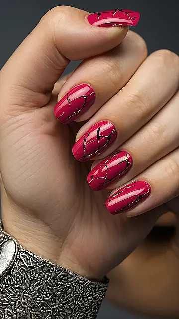 Glamorous Crackle Nails