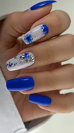 Azure Valentine’s Nails