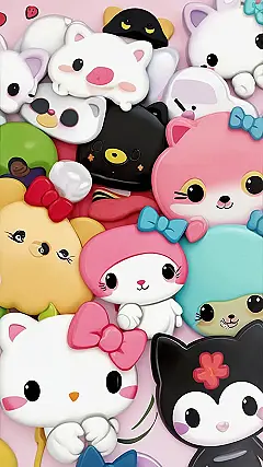 “Cuteness Overload:  Cartoon Kitty Wallpaper”