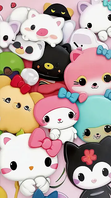 “Cuteness Overload:  Cartoon Kitty Wallpaper”