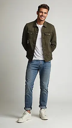 Here’s a catchy title and two paragraphs based on the image and keyword “mens jeans outfit”: