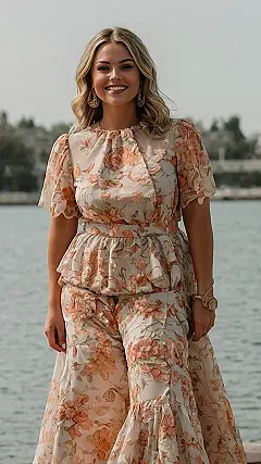 Floral Fashionista:  Blooming Confidence in Plus Size