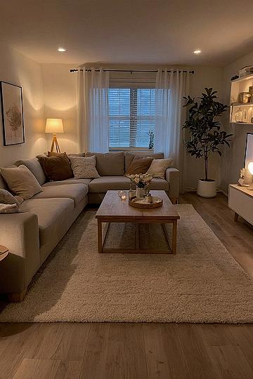Creating a Neutral Sectional Living Room Setup