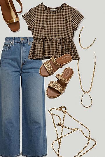 Styling Gingham Tops with Relaxed Denim
