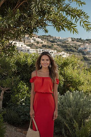 Choosing a Casual Red Midi Dress for Warm Weather Styling