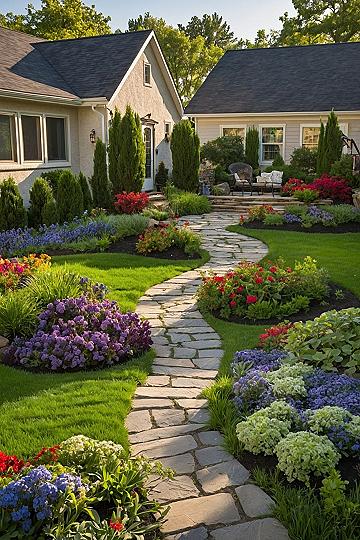 Designing a Winding Flagstone Walkway Through Garden Beds
