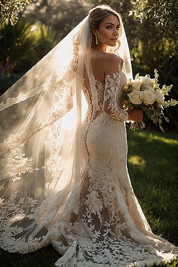 Understanding the Spanish Veil and Lace Mermaid Dress Combination