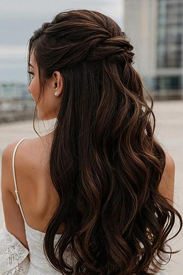 Choosing a Twisted Half Up Half Down Wedding Hairstyle