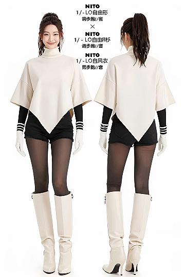 Styling a High Neck Poncho Sweater for Cool Weather