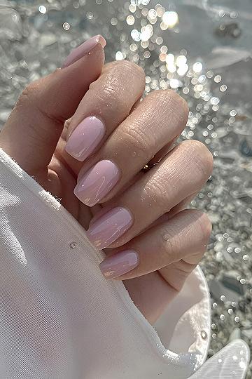 Soft Pastel Pink Square Nails for Every Day
