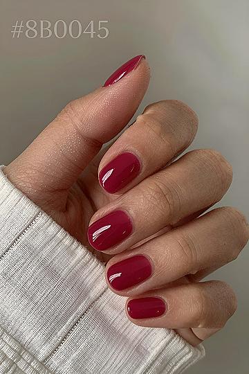 Classic Burgundy Short Gel Nails for a Polished Look
