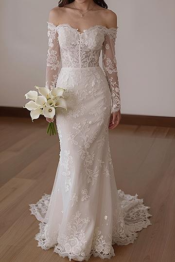 Choosing a Slim Fit Off the Shoulder Wedding Dress