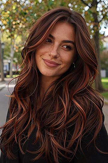 Understanding Cinnamon Brown Hair With Face Framing Highlights