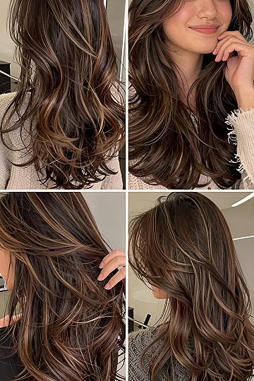 Adding Subtle Highlights to Long Brunette Layers