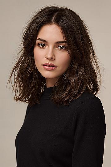 Pretty Layered Haircuts for Medium Brunette Hair with Face Framing