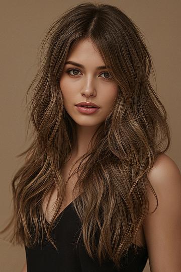 Voluminous Wavy Long Hair Styles with Medium Length Layers
