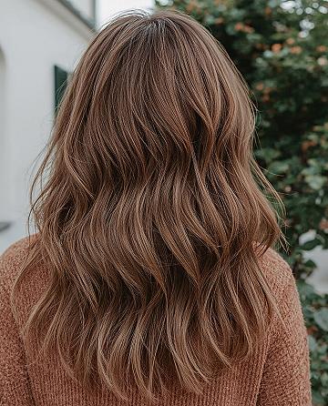 Long Thick Hair with Brownish Blond Tones and Soft Layers
