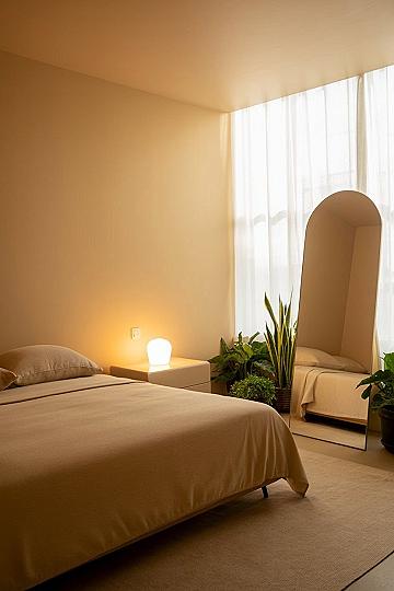 Dreamy Minimalist Girl Bedroom Aesthetic: Warm Colors & Serene Apartment Decor
