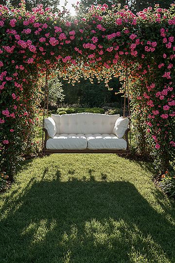Dreamy Garden Retreat: Flowers & Swings for Ultimate Relaxation
