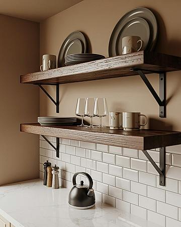 Rustic Kitchen Shelf Ideas: Open Shelving for Cozy Apartment Decor