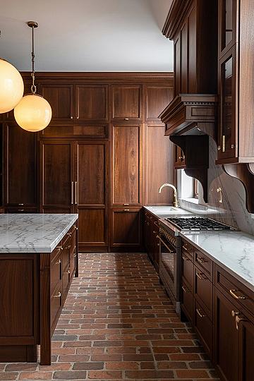 Unique Kitchen Interior Design: Dark Wood Meets Marble