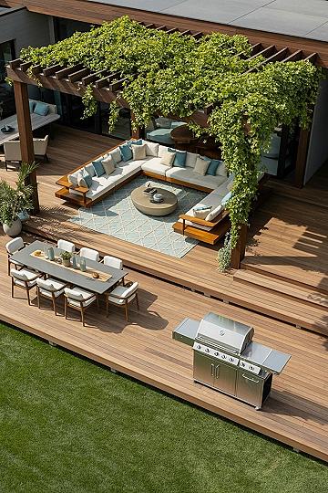 Easy Backyard Deck Ideas: Pergola Dining & Seating for Ultimate Outdoor Living