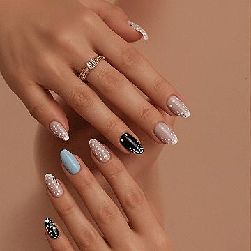 Mixed Polka Dot Nails: Playful Trends for Press-On Lovers