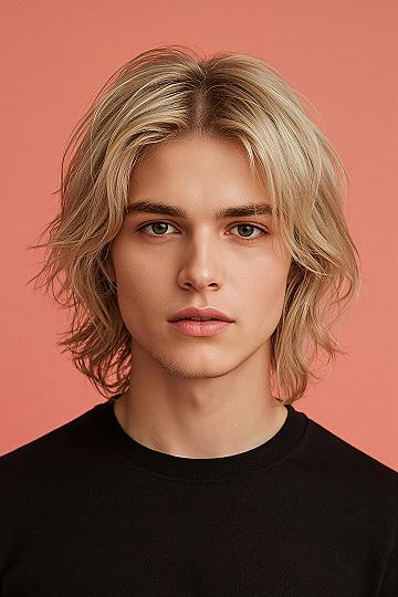 Flow Hairstyle: Unlock Medium Length Wavy Layers for Men