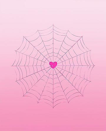 Sparkly Pink Spiderweb Heart: The Cutest Aesthetic Phone Wallpaper