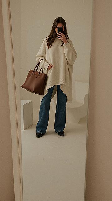 Casual Chic Everyday Fashion: Poncho & Denim Perfection