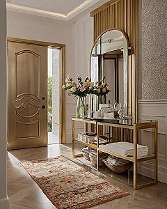 Adding Vertical Louvers and Arched Accents to Hall Ceilings