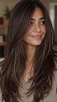 Why Cinnamon Brown Hair With Face Framing Highlights Works So Well
