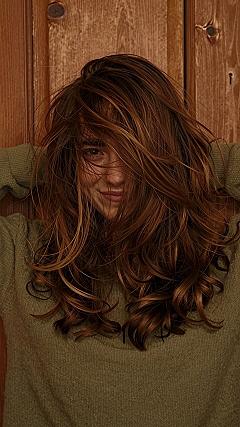 Golden Chestnut Curls with Soft Long Layers